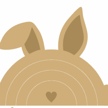 18mm MDF Stacking Rainbow with 3mm Bunny ears, tail and heart.