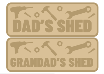 3mm mdf Layered Rectangular Sign - DAD'S SHED