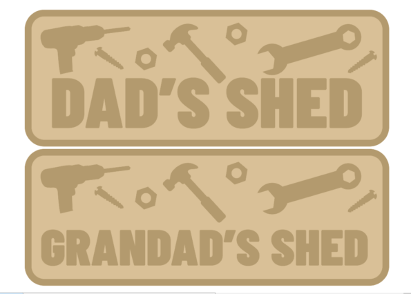3mm mdf Layered Rectangular Sign - DAD'S SHED