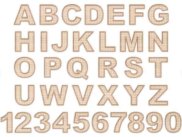 3mm mdf Layered Rattan Letters and Numbers