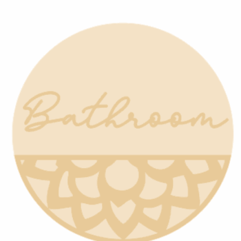 3mm mdf half layered circle with name/word - Mandala Pattern
