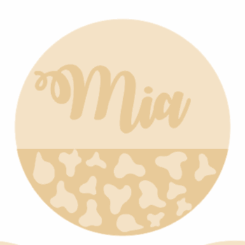 3mm mdf half layered circle with name/word - Spotty Pattern