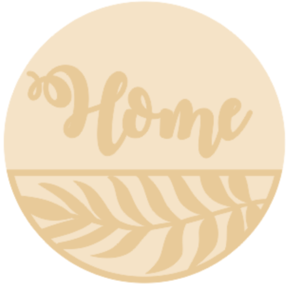 3mm mdf half layered circle with name/word - Palm Leaf Pattern