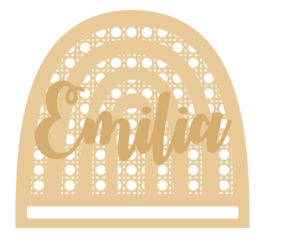 3mm mdf Rattan Macrame/Ribbon Holder with name