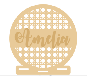 3mm mdf Rattan Ribbon Holder with name