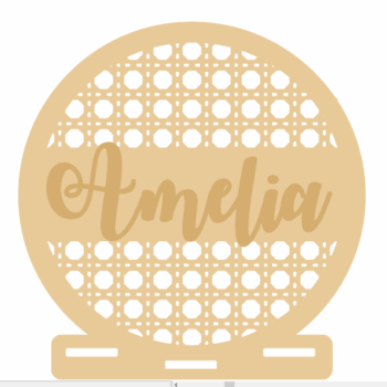 3mm mdf Rattan Ribbon Holder with name