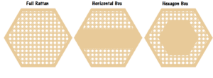 3mm mdf Rattan Hexagon - 3 designs - with name