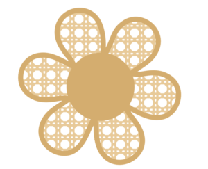 3mm mdf Layered Rattan 6 Petal Daisy - with name