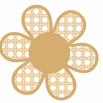 3mm mdf Layered Rattan 6 Petal Daisy - with name