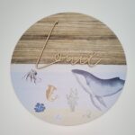 Printed Wood Effect and Whale Design with Name