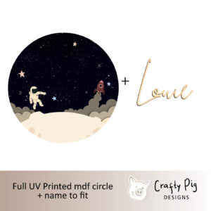 Printed Spaceman Circle with Name