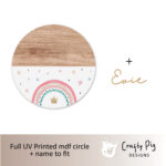 Printed Rainbow Circle with Name - PINK DESIGN