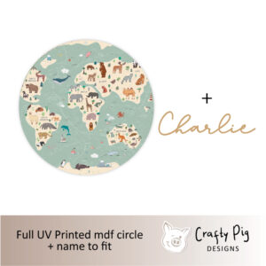 Printed Atlas Circle with Letter and Name