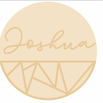 3mm mdf half layered circle with name/word - Geometric Pattern