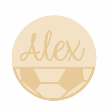 3mm mdf half layered circle with name/word - Football Pattern