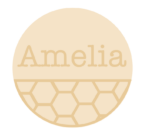 3mm mdf half layered circle with name/word – Honeycomb Pattern