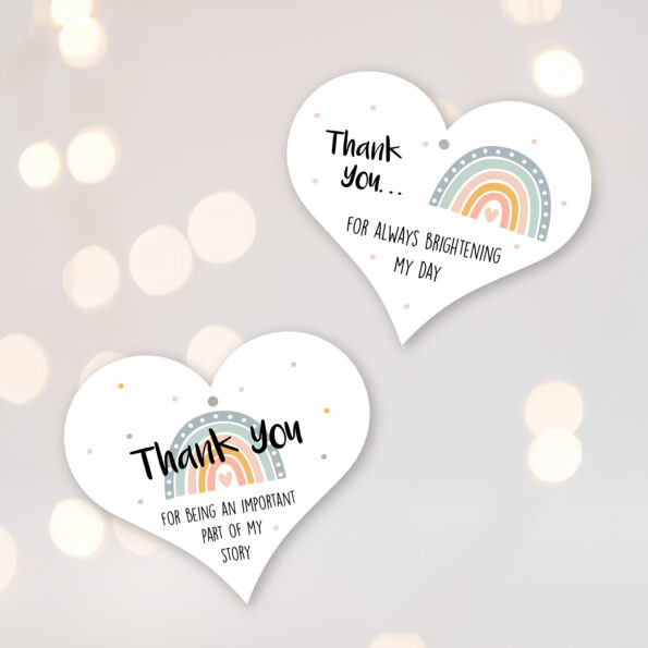 3mm Acrylic Printed Heart Rainbow Designs