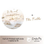 Printed Circle – Christmas Most wonderful Time Design  – mdf words