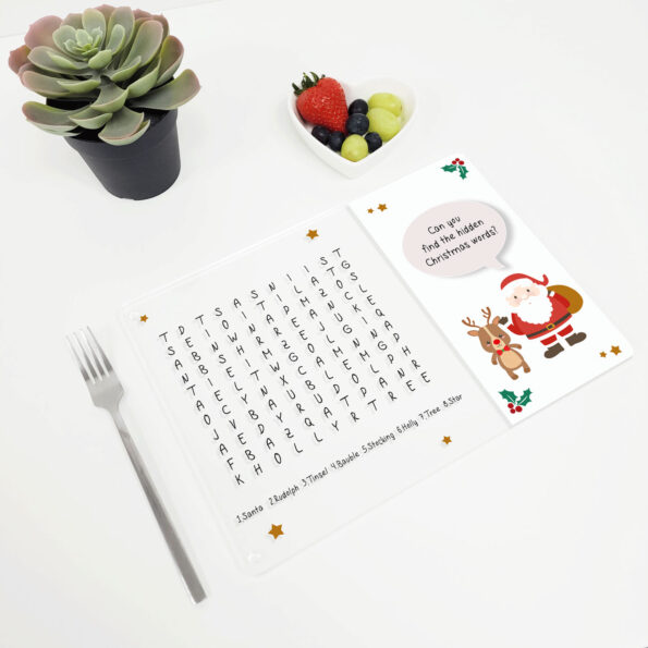 Printed Acrylic Place Mat - Christmas Wordsearch