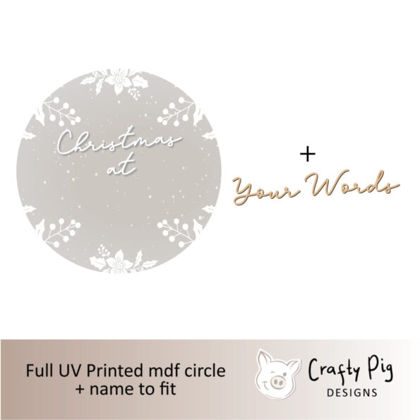 Printed Circle Snow Scene - Christmas At - mdf words