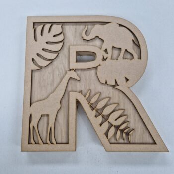 18mm Oak Veneer + 3mm mdf Double Layered Bold or Bubble Font Letter and name - Various Themes