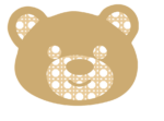 3mm mdf Layered Rattan Bear Head