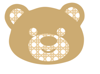 3mm mdf Layered Rattan Bear Head