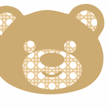 3mm mdf Layered Rattan Bear Head