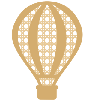 3mm mdf Layered Rattan Hot Air Balloon