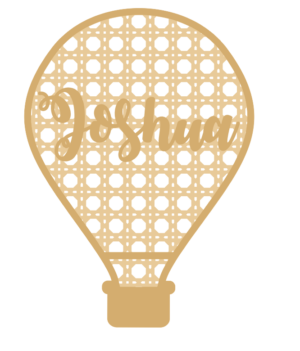 3mm mdf Layered Rattan Hot Air Balloon with name