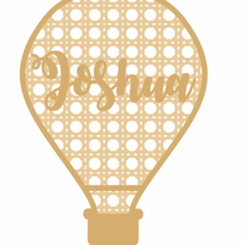 3mm mdf Layered Rattan Hot Air Balloon with name