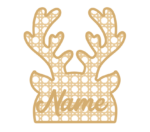 3mm mdf Layered Rattan Antler Head with name