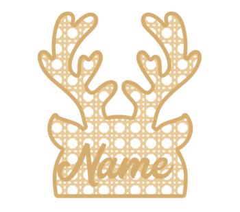 3mm mdf Layered Rattan Antler Head with name