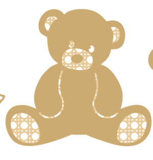 3mm mdf Layered Rattan Teddy Bear
