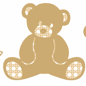3mm mdf Layered Rattan Teddy Bear