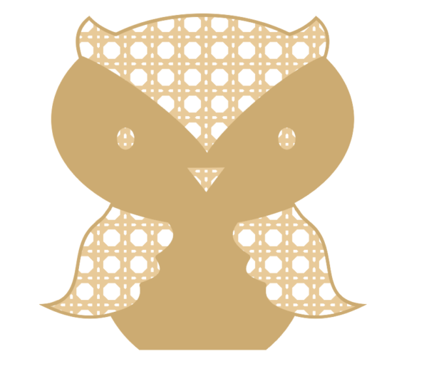 3mm mdf Layered Rattan Owl