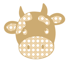 3mm mdf Layered Rattan Cow Head