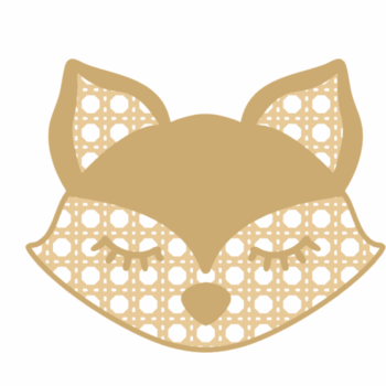 3mm mdf Layered Rattan Fox Head with lashes