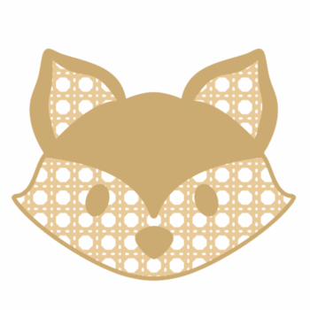 3mm mdf Layered Rattan Fox Head with eyes