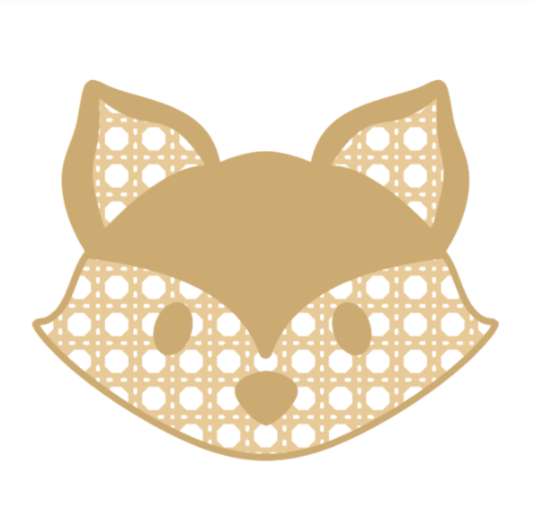 3mm mdf Layered Rattan Fox Head with eyes