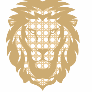 3mm mdf Layered Rattan Lion Head