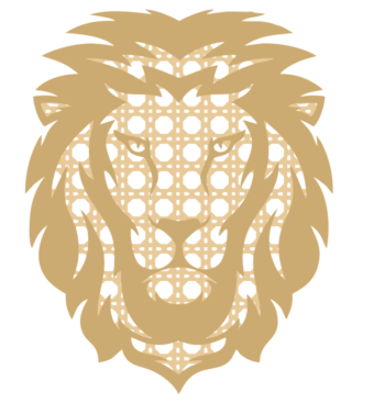 3mm mdf Layered Rattan Lion Head