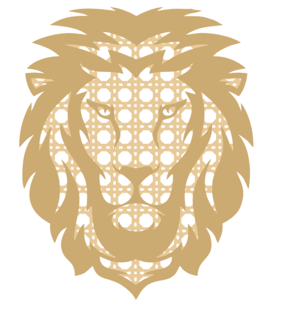 3mm mdf Layered Rattan Lion Head
