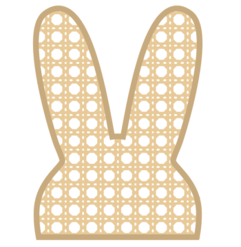 3mm mdf Layered Rattan Bunny Head