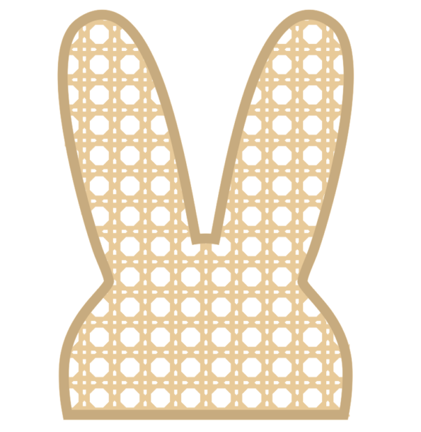 3mm mdf Layered Rattan Bunny Head