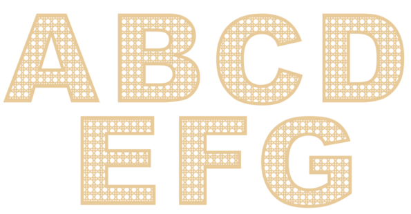 4mm Oak Veneer Rattan Letters and Numbers