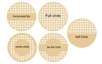 4mm Oak Veneer Rattan Circle - 5 designs - with mdf name