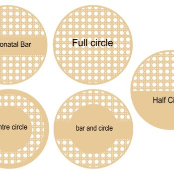 4mm Oak Veneer Rattan Circle - 5 designs - with mdf name