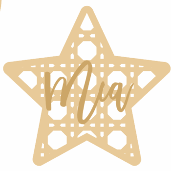 3mm mdf Rattan Star with name