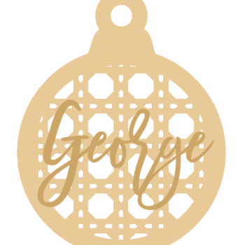 3mm mdf Rattan Bauble with name